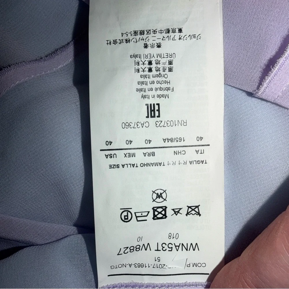 Emporio Armani Purple Blue Midi Dress Silk Chiffon Colorblock 4 Formal Wedding - Picture 12 of 12